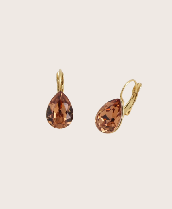 Bertille oorbellen met Swarovski kristal Light Smoked Topaz