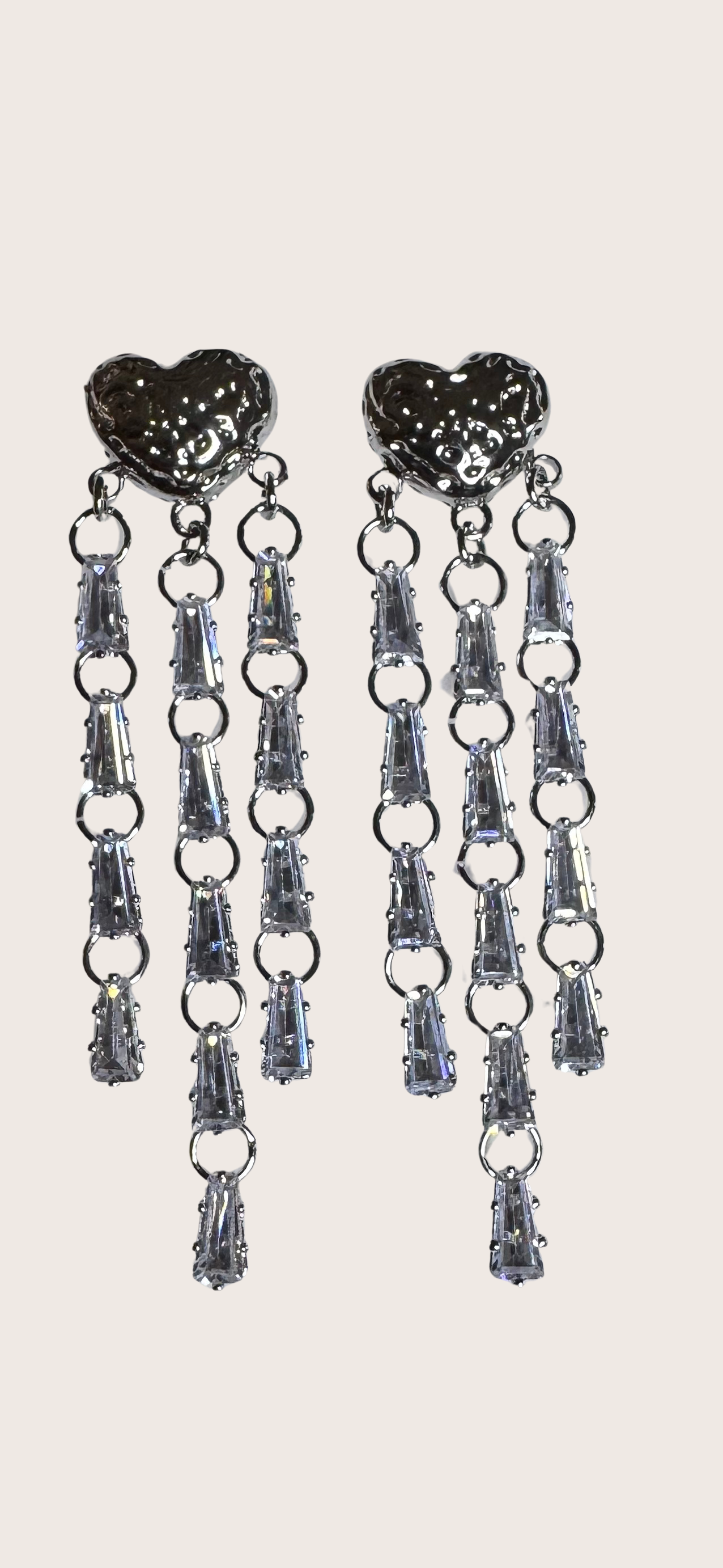 Oorbel hartje met kristal steentjes - 2025Z114