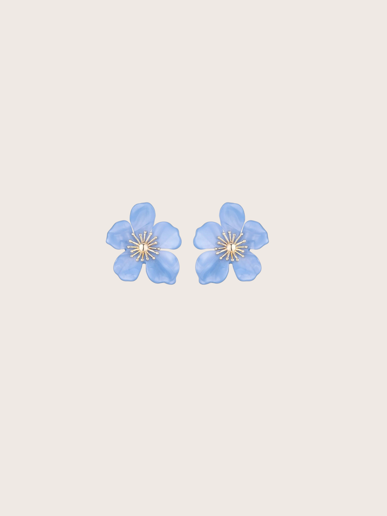 Oorsteker grote bloem blauw - 2026123A
