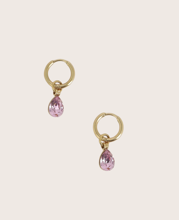 Oorbellen met ringen van Bohm Paris met Swarovski kristal (verschilende kleuren)