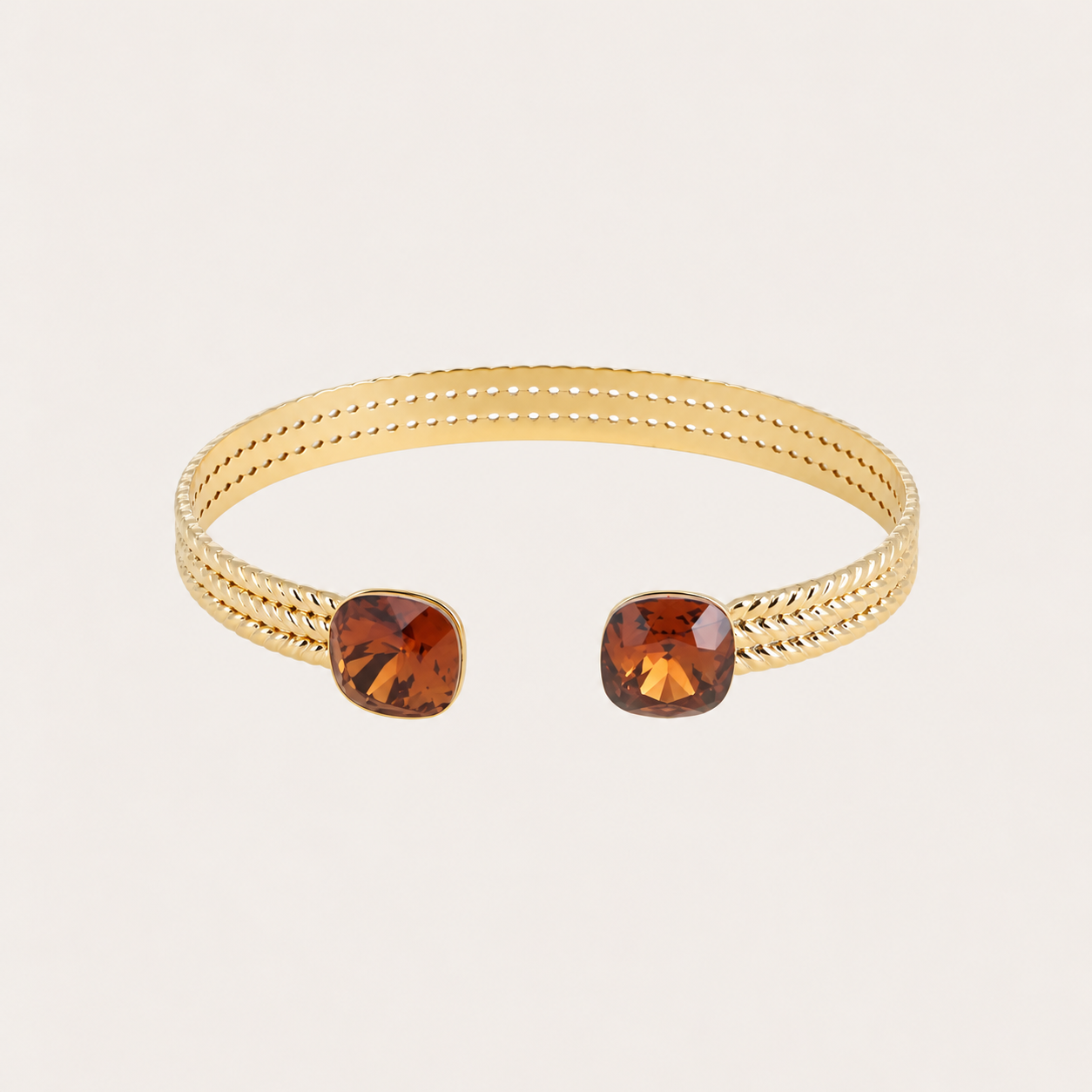 Phoebe armband van Bohm Paris met Swarovski kristal Smoked Topaz