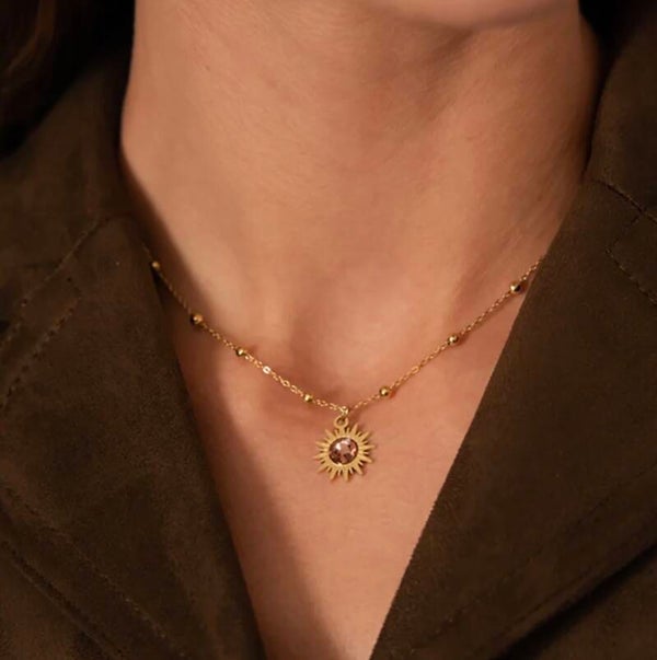 Soleil ketting met Swarovski kristal (verschillende kleuren) - Soleil2026