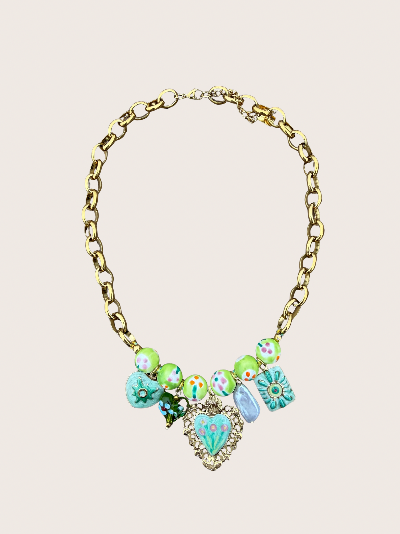 Ketting met bedels van Access lichtgroen/blauw 2026309