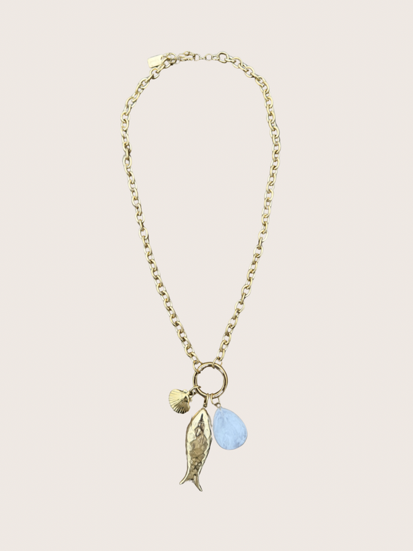 Ketting met vis en witte steen van Access 2026311