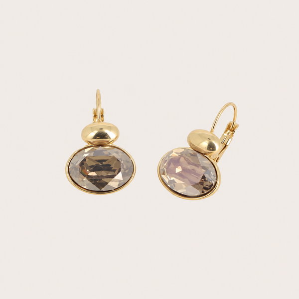 Vivine oorbellen van Bohm Paris met Swarovski kristal Bronze