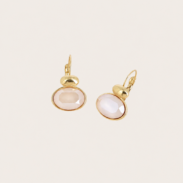 Vivine oorbellen van Bohm Paris met Swarovski kristal Ivory