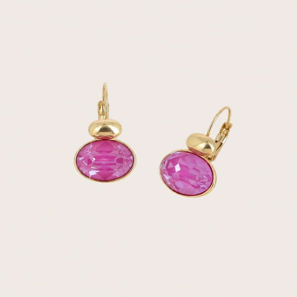 Vivine oorbellen van Bohm Paris met Swarovski kristal Orchid Ignite