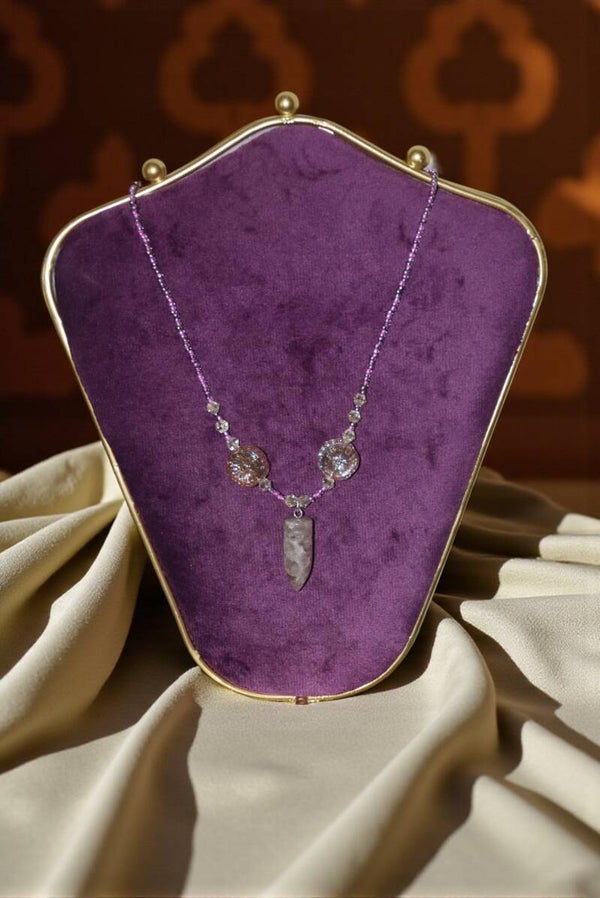 Collier 45 cm + extension "Balle en Jaspe" – Perles cristal, verre, rocaille