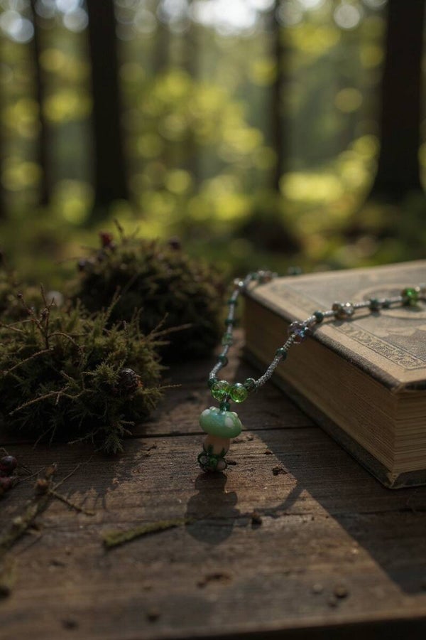 Collier "Champignon Céramique" – 45 cm + extension