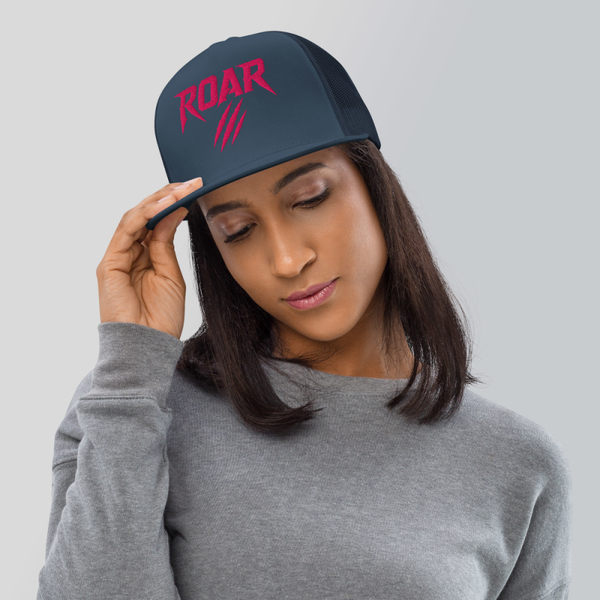 Trucker Cap  Navy Blue / Navy Blue mit besticktem 3D Logo Flamingo