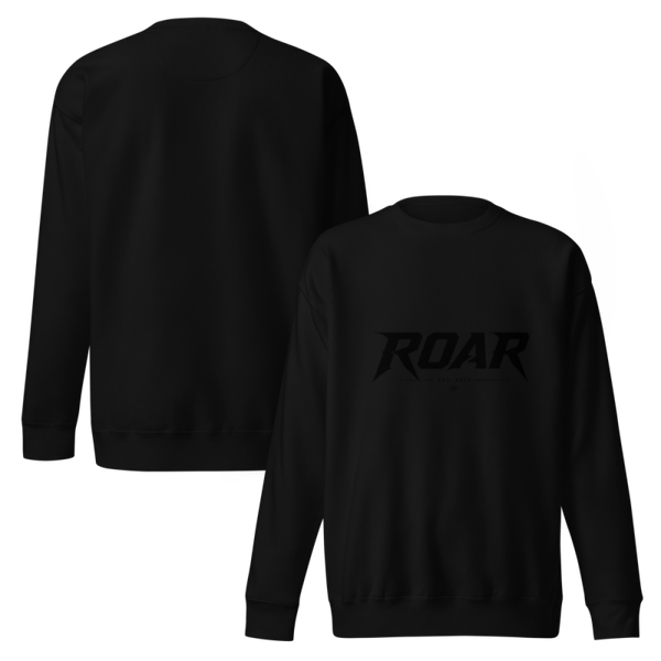 Premium Pullover mit DTFlex ROAR Logo.  EST.2026 Schriftzug in Schwarz