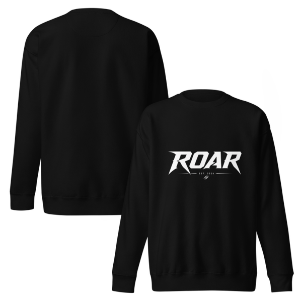 Premium Pullover mit DTFlex ROAR Logo. EST. 2026 Schriftzug in Weiß