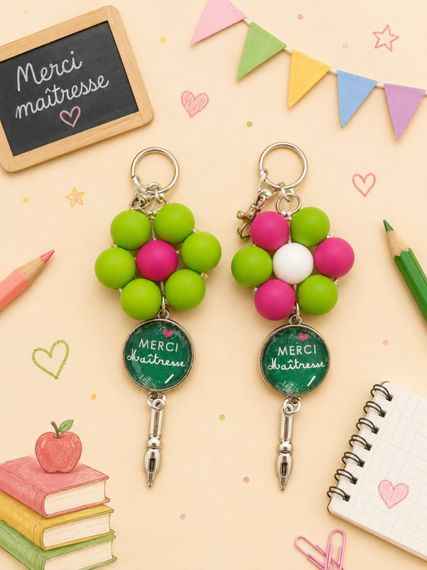 🌼 PORTE-CLÉS “MERCI MAÎTRESSE” 🌼