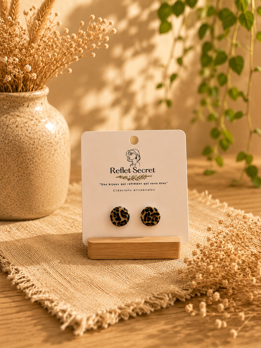 🦌 Collection Fauve – Puces d’oreilles Léopard