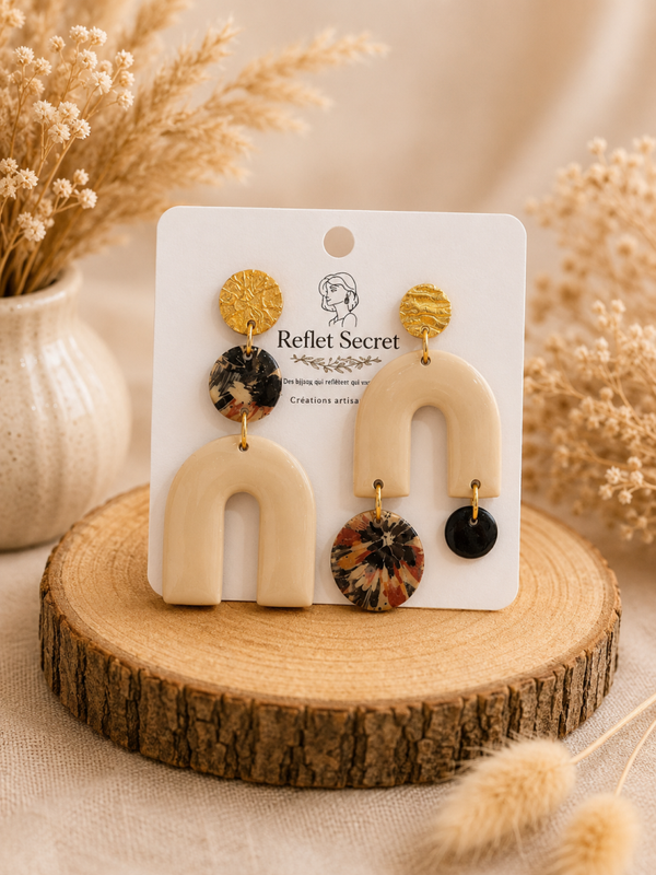 Boucles d’oreilles asymétriques – Création artisanale