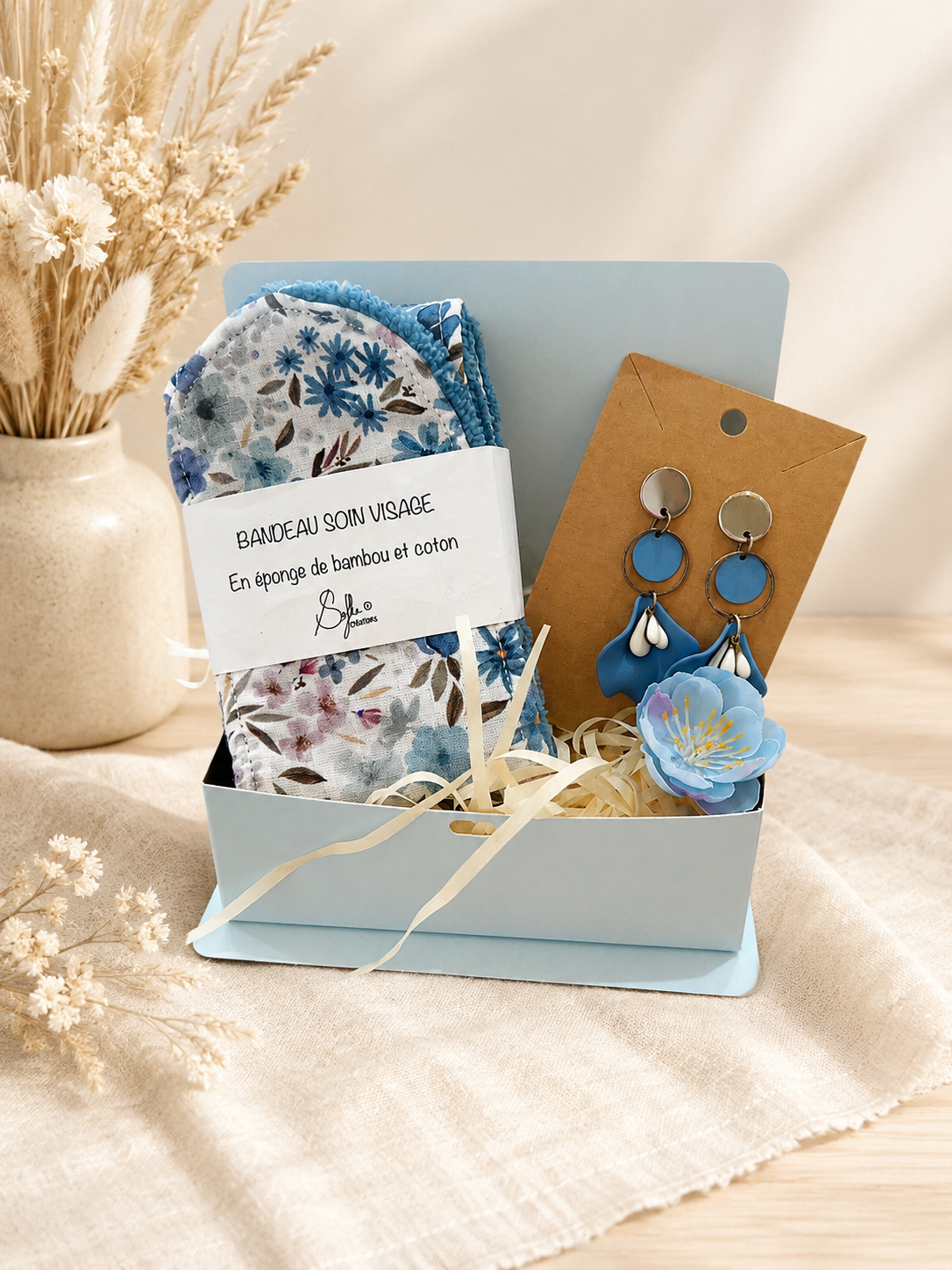 Coffret Bandeau de soin et boucles d’oreilles 🪻