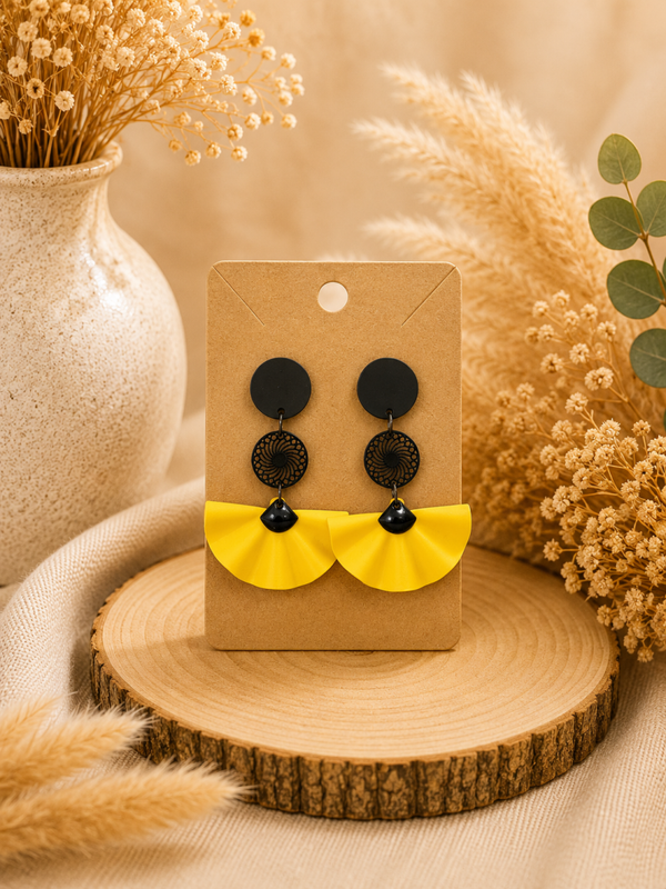 Boucles d’oreilles Soleil d’Or 💛🖤