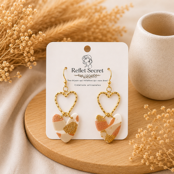 Boucles d’oreilles «  La vie en rose » 🌸