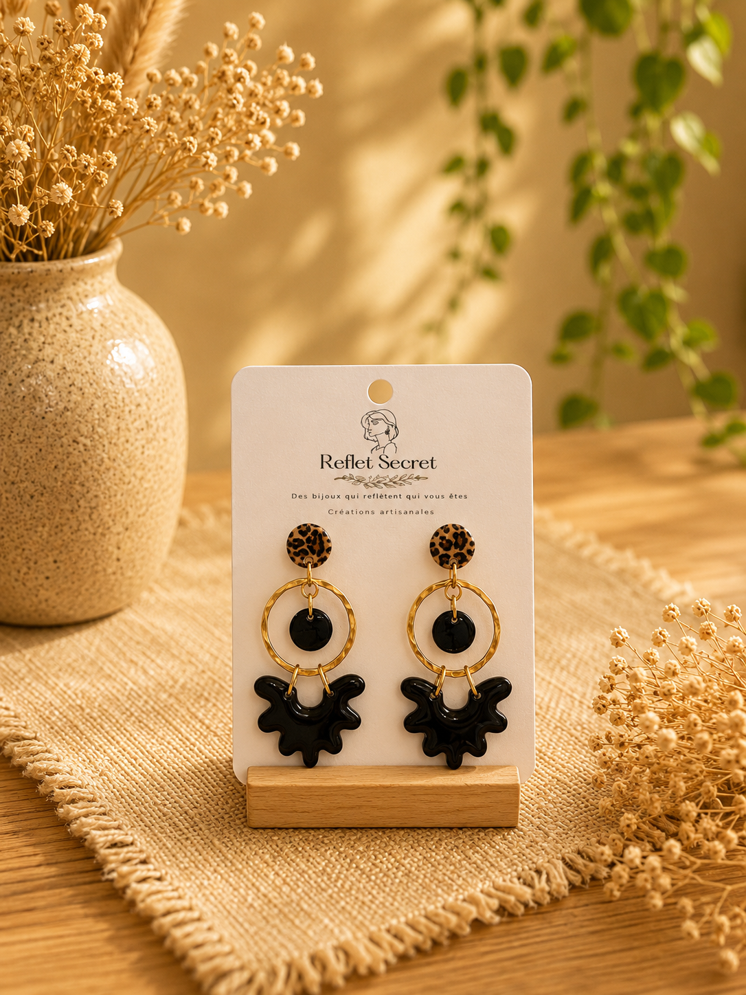 🦌 Collection Fauve – Boucles d’oreilles Graphiques