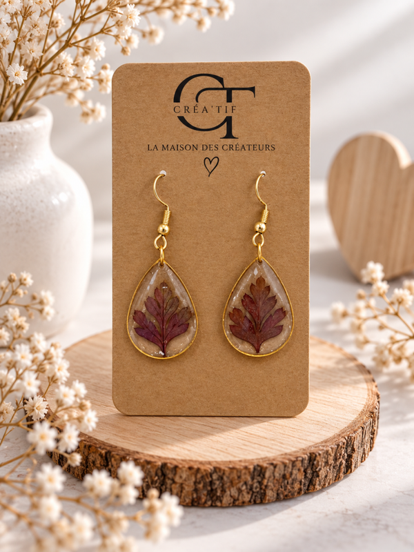 🍂 Boucles d’oreilles feuilles