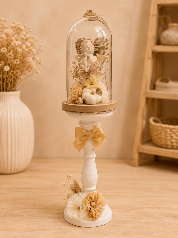 🤍 Cloche Ange sur Pied – Décoration artisanale 🤍