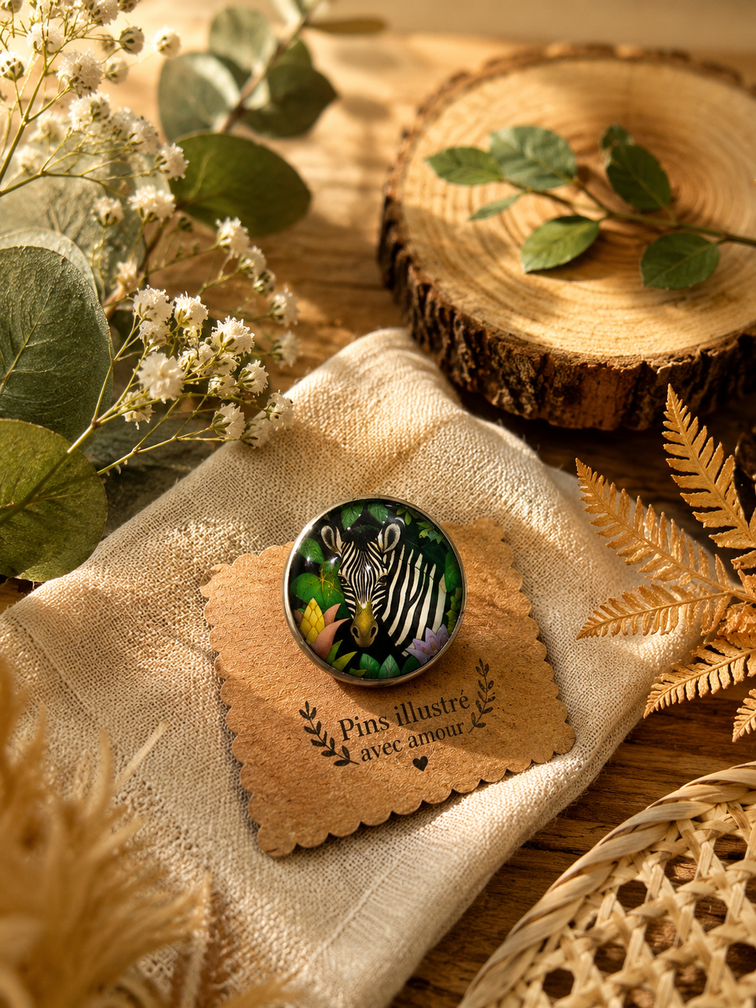 🦓 Pins illustré “Zèbre Sauvage”