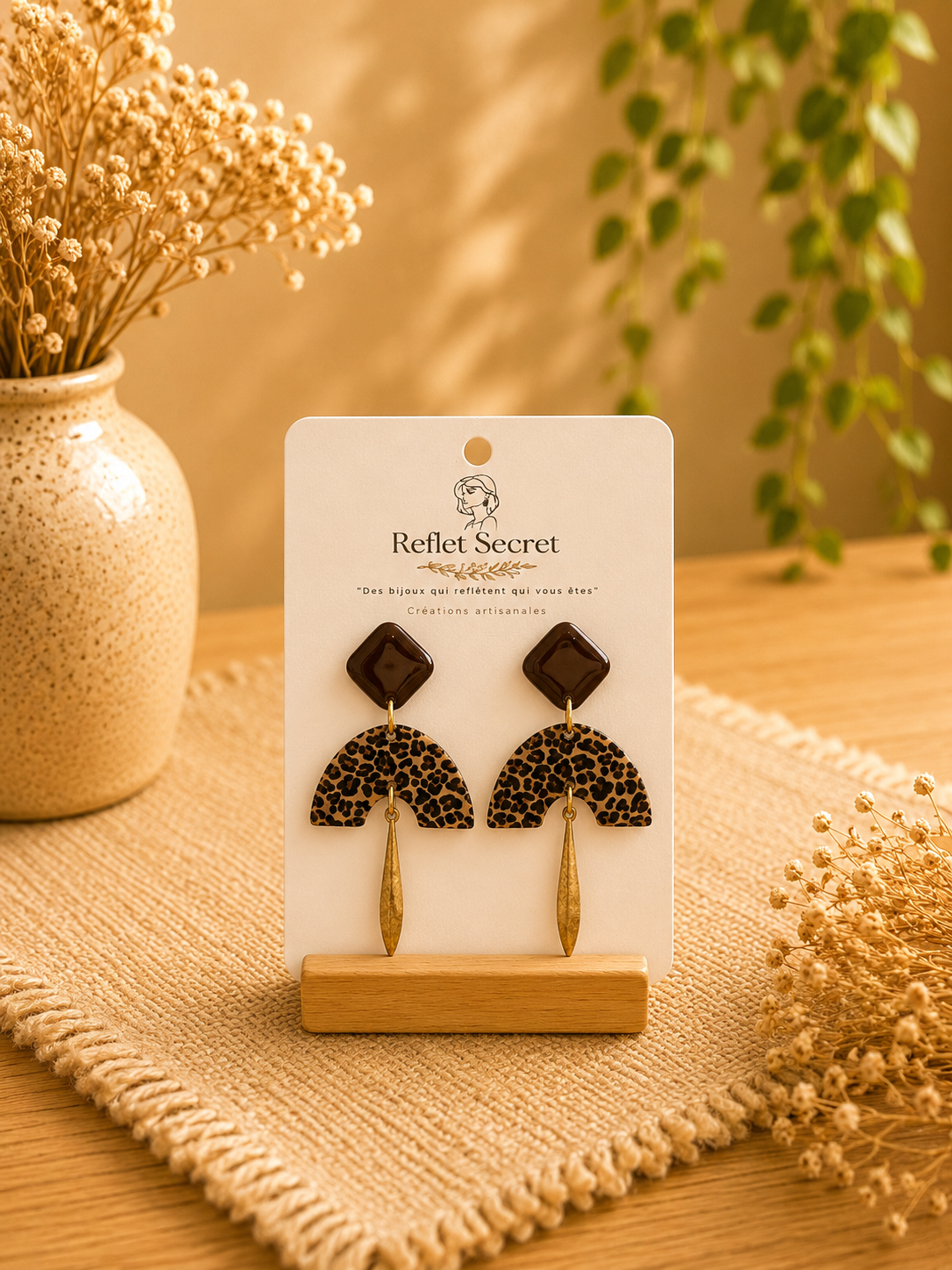 🦌 Collection Fauve – Boucles d’oreilles Élégance Sauvage
