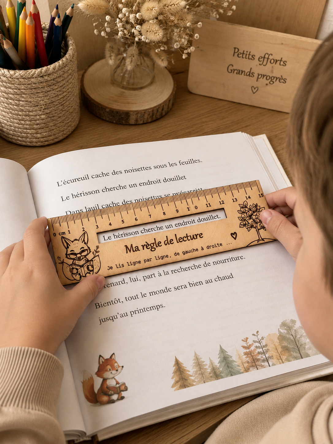 📚 Ma règle de lecture en bois