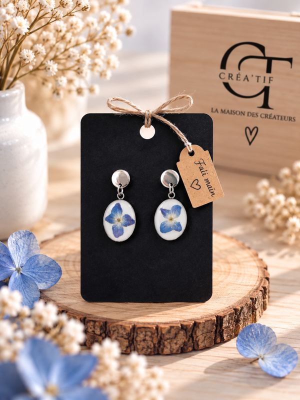 💙 Boucles d’oreilles fleuries