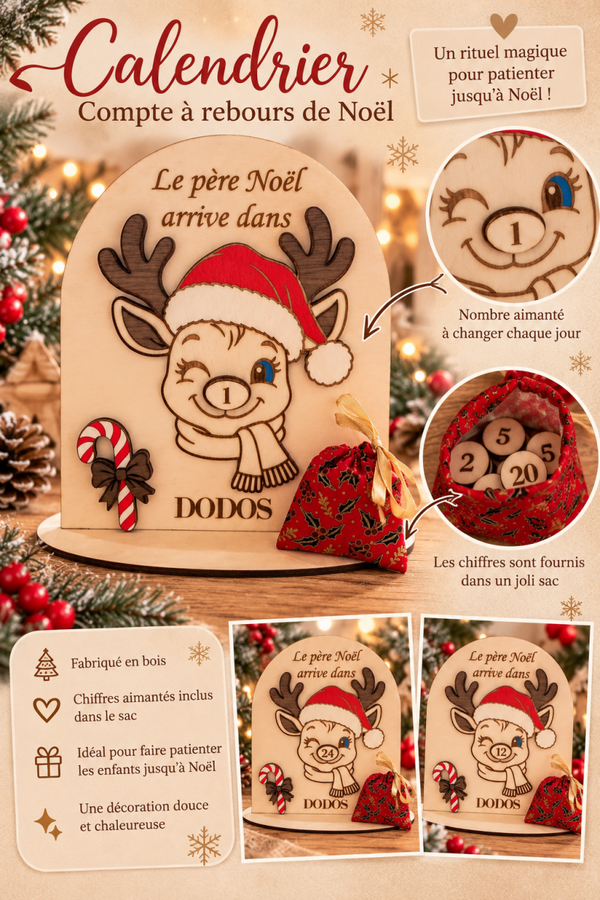 🎄 Calendrier compte à rebours de Noël – Renne