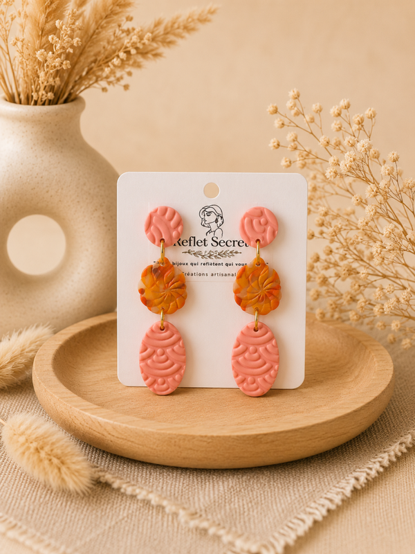 Boucles d’oreilles « Corail Océan »