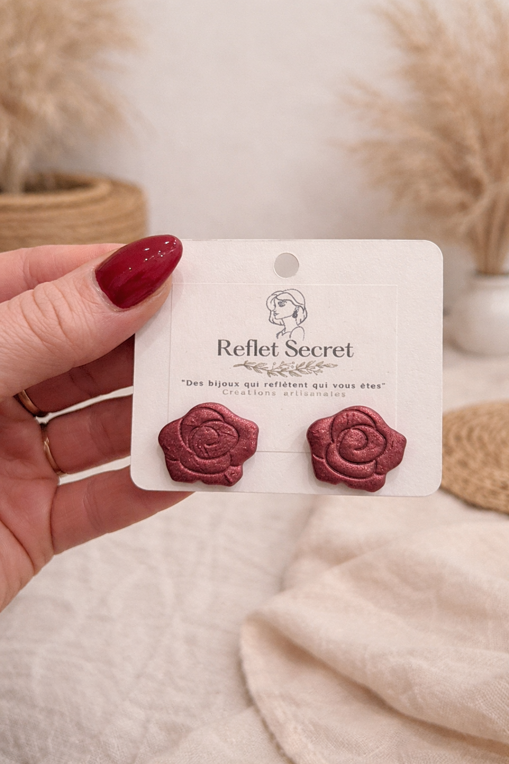 Boucles d’oreilles Rose  🌹