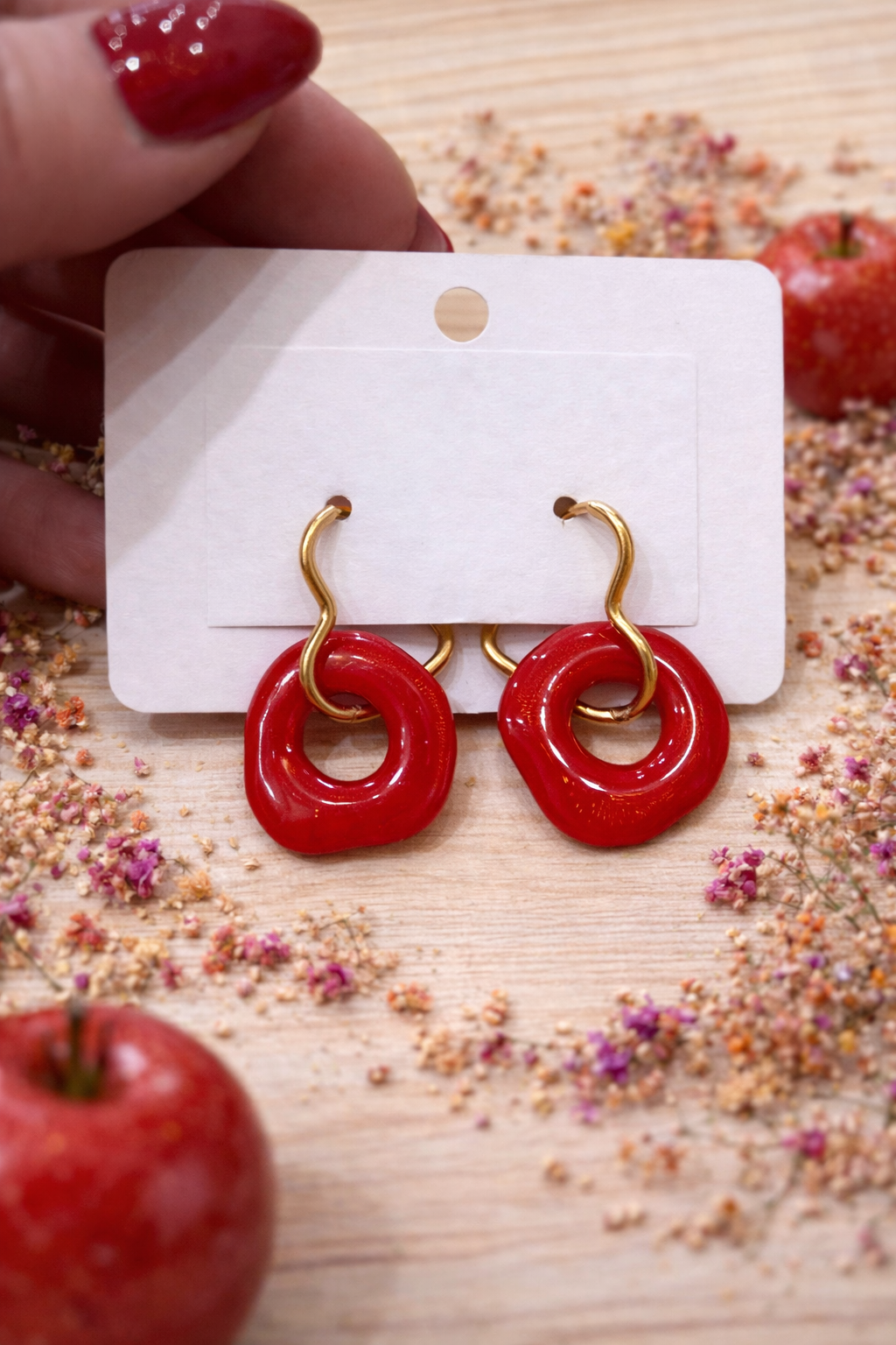 Boucles d’oreilles - Pomme d’amour 🍎