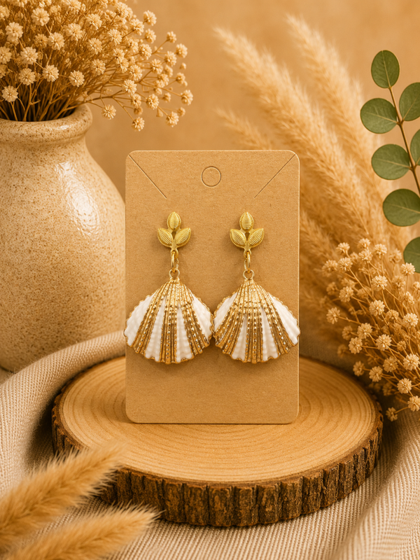 Boucles d’oreilles Coquillage Doré ✨🐚