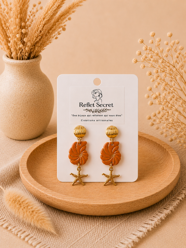 Boucles d’oreilles « Corail Océan «  🪸