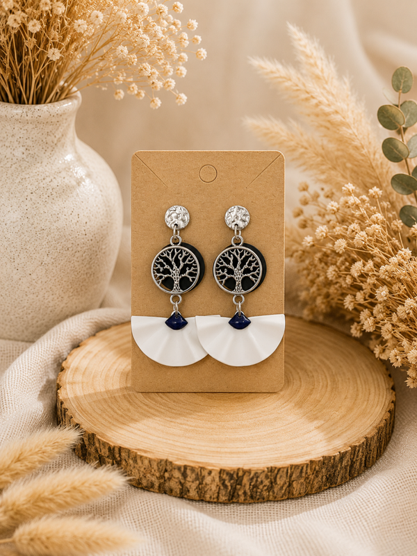 Boucles d’oreilles Arbre de Vie Élégance 🌳🤍