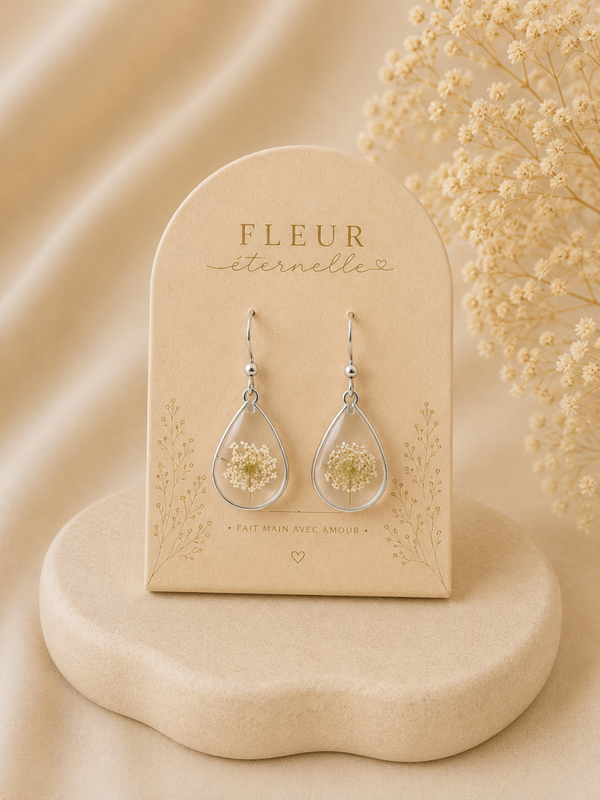 ✨ Boucles d’oreilles “Fleur Éternelle” – Fleur d’ail sauvage ✨