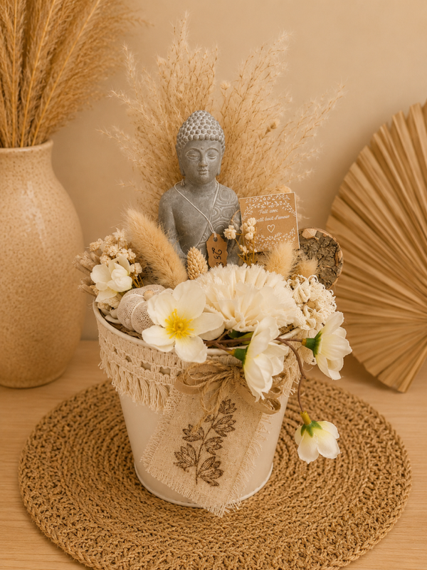 🌾 Composition florale Bouddha Bohème Chic 🌾