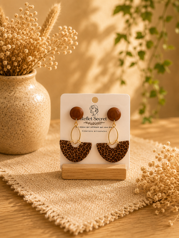 🦌 Collection Fauve – Boucles d’oreilles Léopard