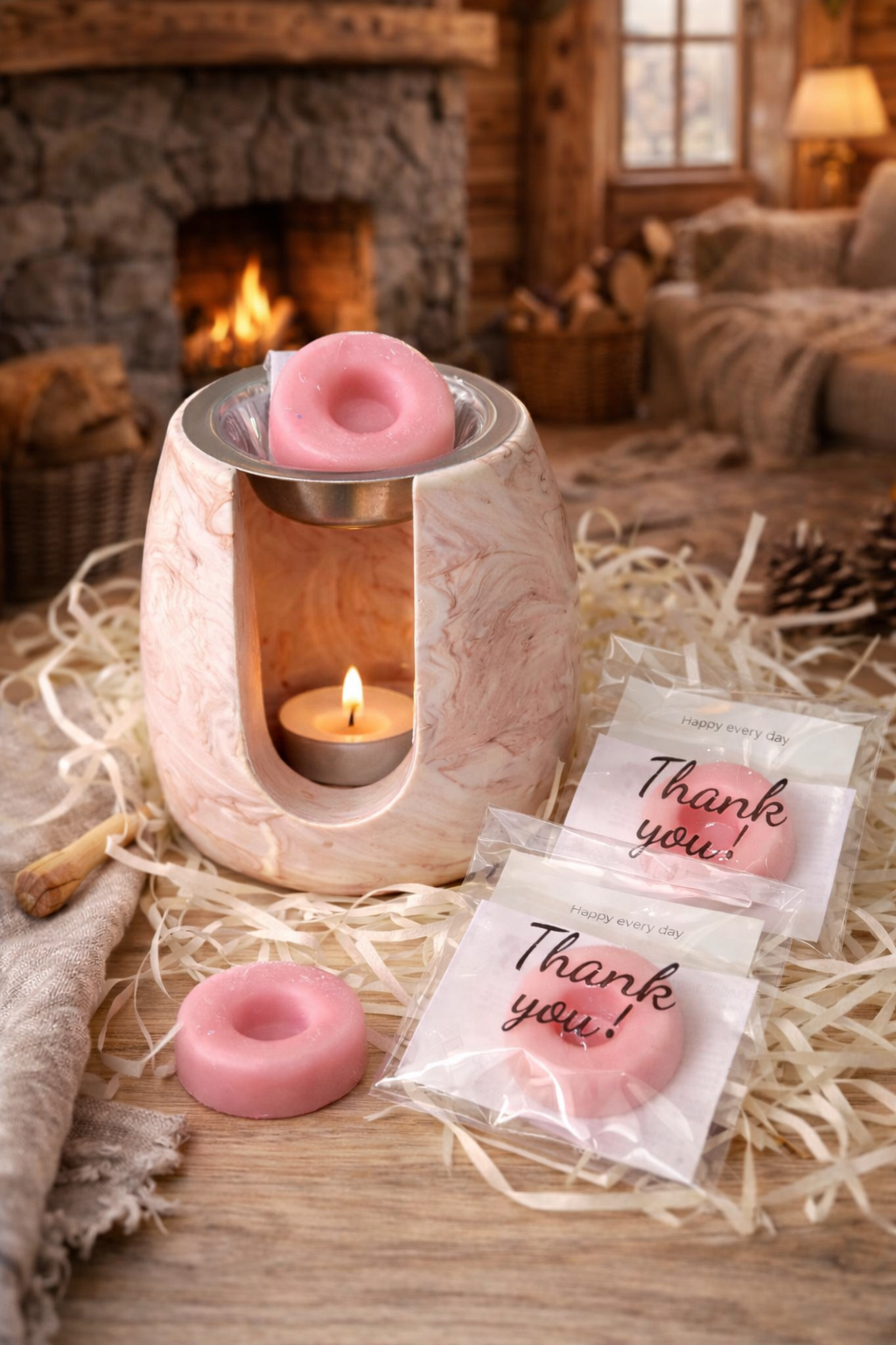 ✨ Brûle-parfum effet marbré terracotta