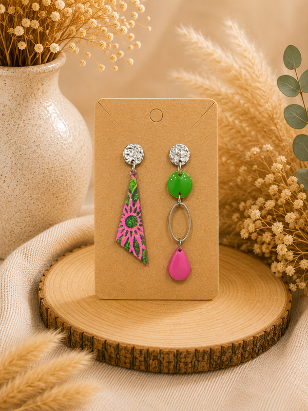 Boucles d’oreilles Pop Tropicale 🌺💚