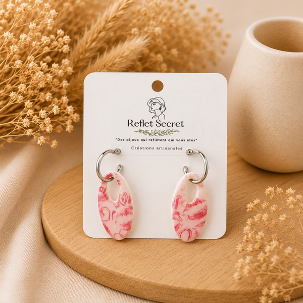 Boucles d’oreilles «  La vie en rose » 🌸