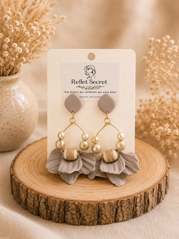 Boucles d’oreilles florales – Création artisanale