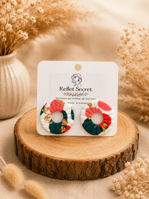 Boucles d’oreilles créoles colorées – Création artisanale