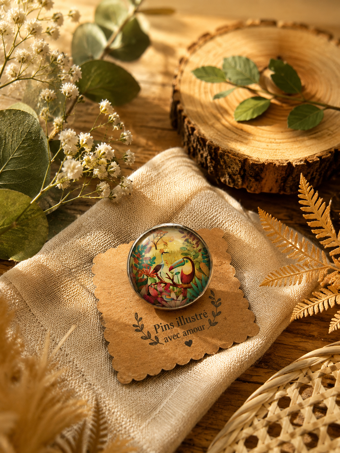 🦜 Pins illustré “Toucan Tropical”