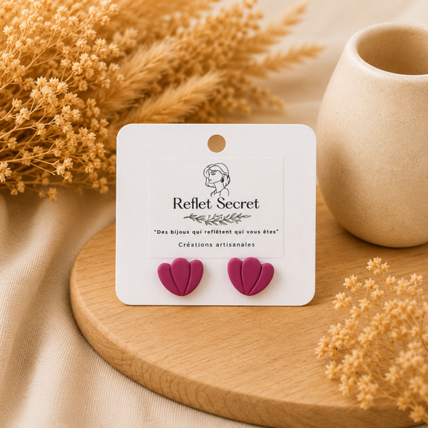 Boucles d’oreilles «  La vie en rose » 🌸