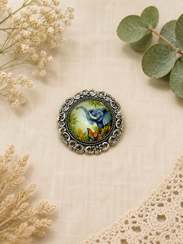🦋 Broche Éléphant Fantaisie 🦋