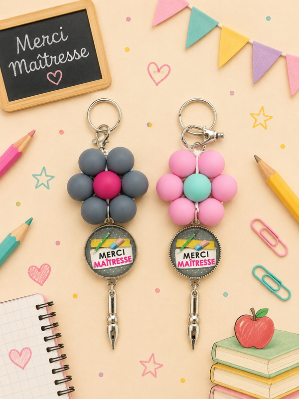 🌼 PORTE-CLÉS “MERCI MAÎTRESSE” 🌼