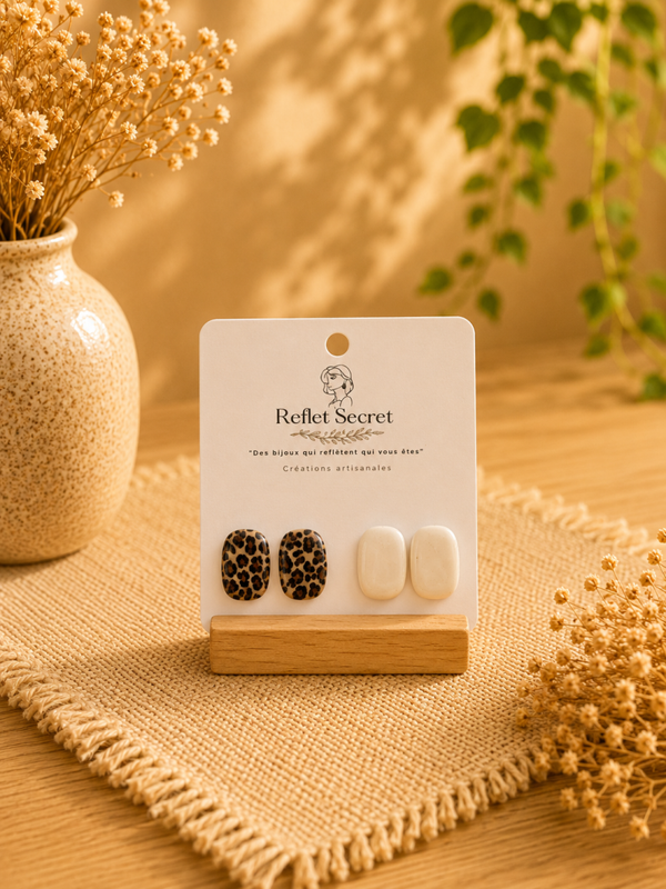 🦌 Collection Fauve – Duo de Puces d’oreilles