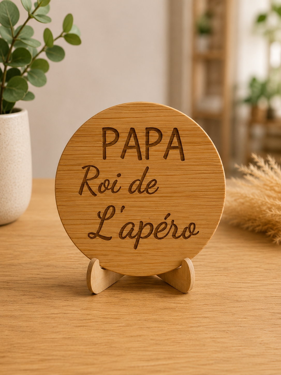 🌿 Décapsuleur aimanté gravé – Papa, Roi de l’apéro 🌿